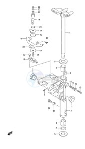 DF 20A drawing Swivel Bracket Tiller Handle w/Power Tilt