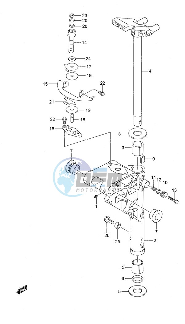 Swivel Bracket Tiller Handle w/Power Tilt