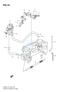 DL650 (E3) V-Strom drawing THROTTLE BODY FITTING (DL650L1 E28)