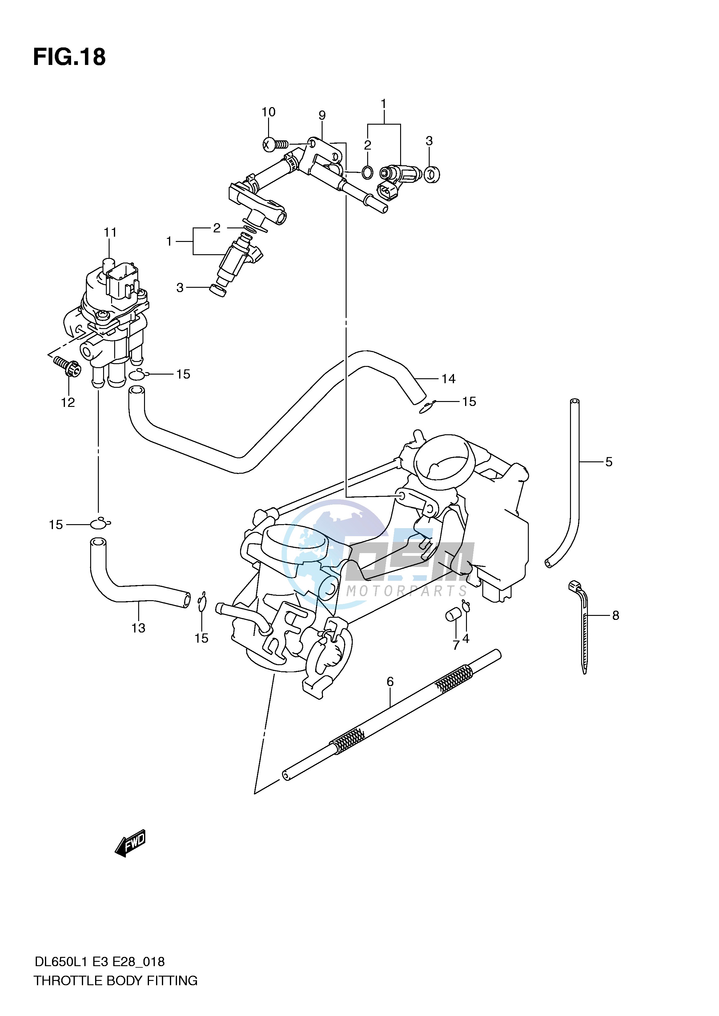 THROTTLE BODY FITTING (DL650L1 E28)