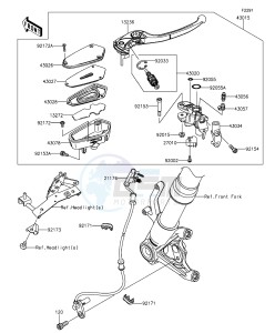 Z1000 ABS ZR1000GFF FR GB XX (EU ME A(FRICA) drawing Front Master Cylinder