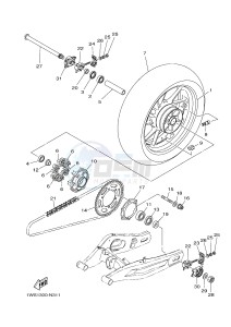 MT07 700 (1WSA) drawing REAR WHEEL