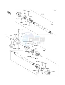 KAF 950 C [MULE 3010 TRANS4X4 DIESEL] (C7F) C7F drawing DRIVE SHAFT-PROPELLER