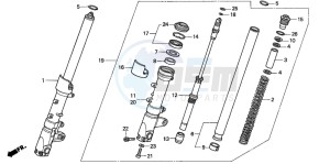 VTR1000F SUPER HAWK drawing FRONT FORK