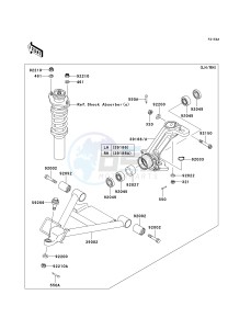 KAF 620 K [MULE 3010 TRANS4X4 HARDWOODS GREEN HD] (K6F-K8F) K8F drawing FRONT SUSPENSION-- K8F- -