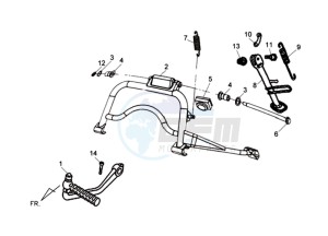 SYMPHONY SR 125 CH drawing CENTRAL STAND - SIDE STAND - KICKSTARTER PEDAL