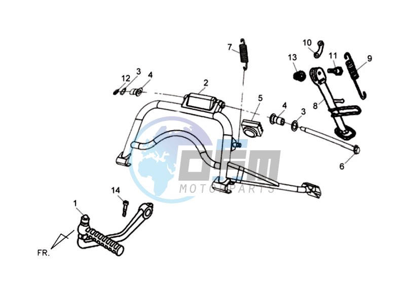 CENTRAL STAND - SIDE STAND - KICKSTARTER PEDAL