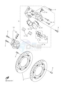 XJ6F ABS 600 DIVERSION F (ABS) (1DG4) drawing FRONT BRAKE CALIPER