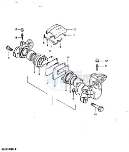 GSX1100 (Z-D) drawing REAR CALIPERS