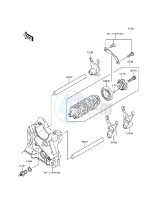 Z800 ABS ZR800DGFA UF (UK FA) XX (EU ME A(FRICA) drawing Gear Change Drum/Shift Fork(s)