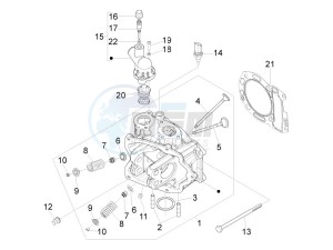 MP3 300 4t 4v ie lt ibrido drawing Cilinder head unit - Valve