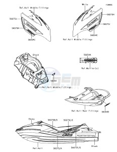 JET SKI ULTRA 310X JT1500LHF EU drawing Decals