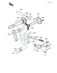 KZ 1100 D [SPECTRE] (D1-D2) [SPECTRE] drawing CAMSHAFTS_CHAIN_TENSIONER