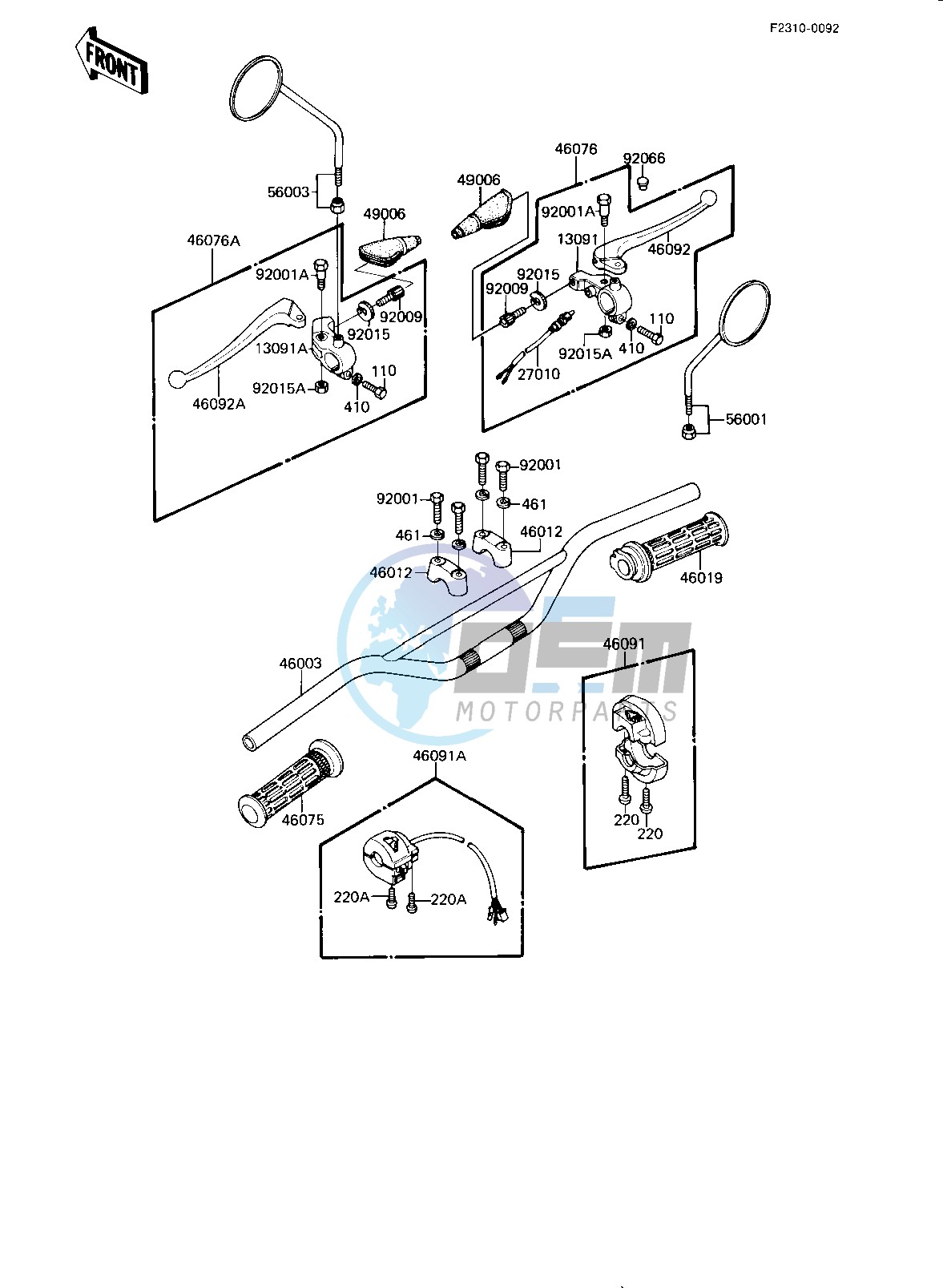 HANDLEBAR -- 82-83 KE175-D4_D5- -