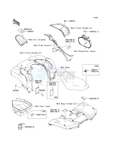 KVF 750 E [BRUTE FORCE 750 4X4I NRA OUTDOORS] (E8F-E9FA) E8FA drawing LABELS