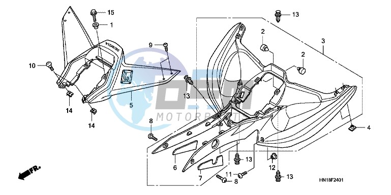 REAR FENDER (TRX400EX8/ X9/ XC/ XD)