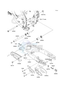 KLX 140 A [KLX140] (A8F-A9FA) A9F drawing SWINGARM