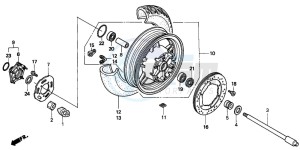 GL1500A GOLDWING ASPENCADE drawing REAR WHEEL