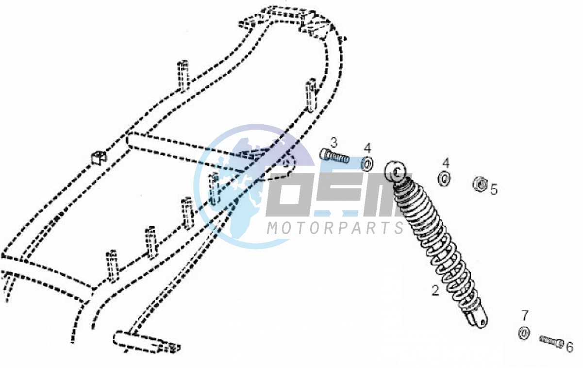 Shock absorber, rear (Positions)