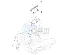 Primavera 50 4T-2V 25 kmh (EMEA) drawing Remote control switches - Battery - Horn