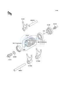 KX250F KX250-N2 EU drawing Gear Change Drum/Shift Fork(s)