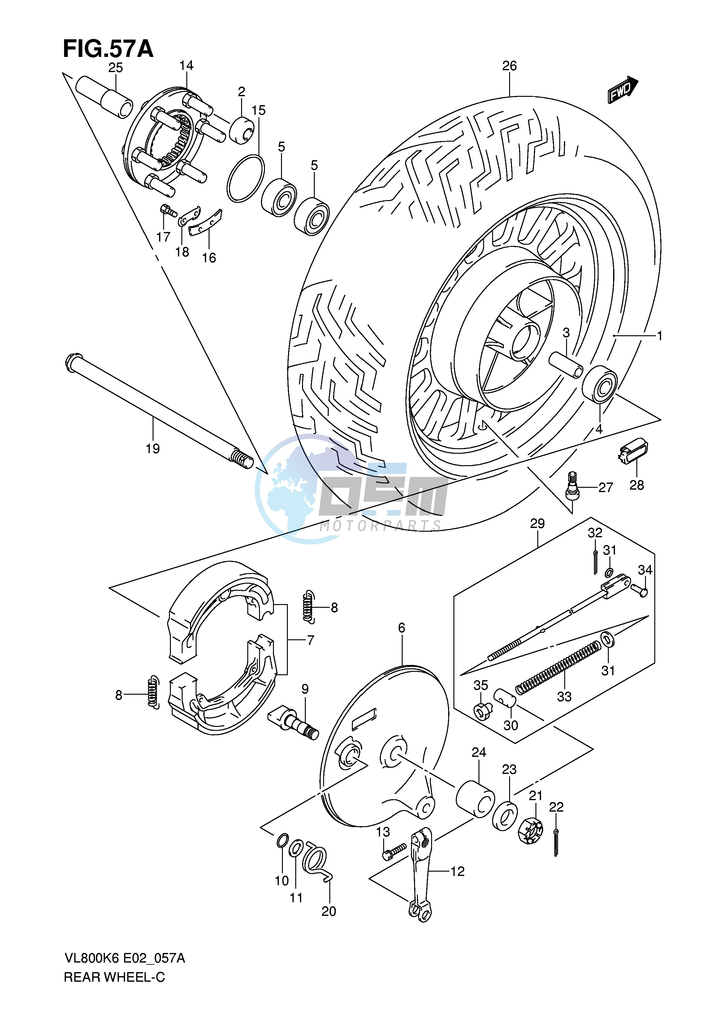 REAR WHEEL (VL800CK8 CUEK8 CK9 CUEK9 CL0 CUEL0)