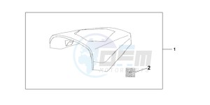 CBR125RW9 UK - (E) drawing REAR SEAT COWL - WHITE