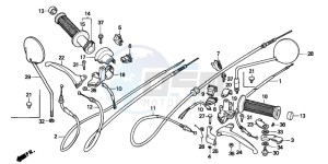 PK50 drawing HANDLE LEVER/SWITCH/CABLE