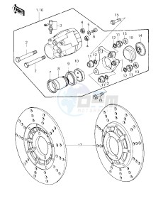 KZ 1000 D [Z1R] (D3) [Z1R] drawing FRONT BRAKE -- 80 D3- -