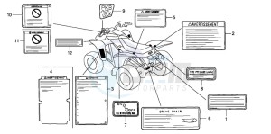 TRX300EX SPORTRAX drawing CAUTION LABEL (TRX300EX'07,'08)