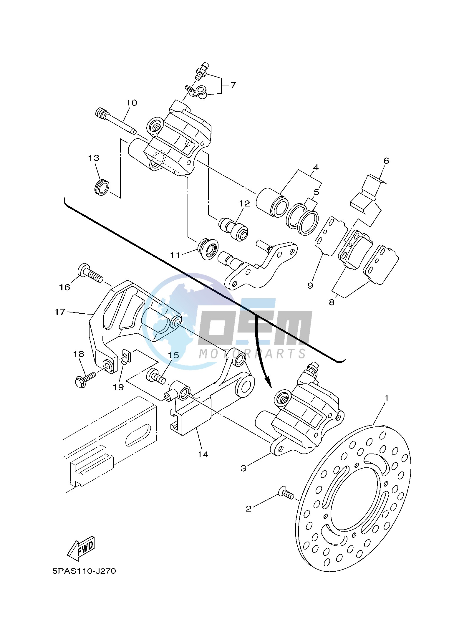 REAR BRAKE CALIPER