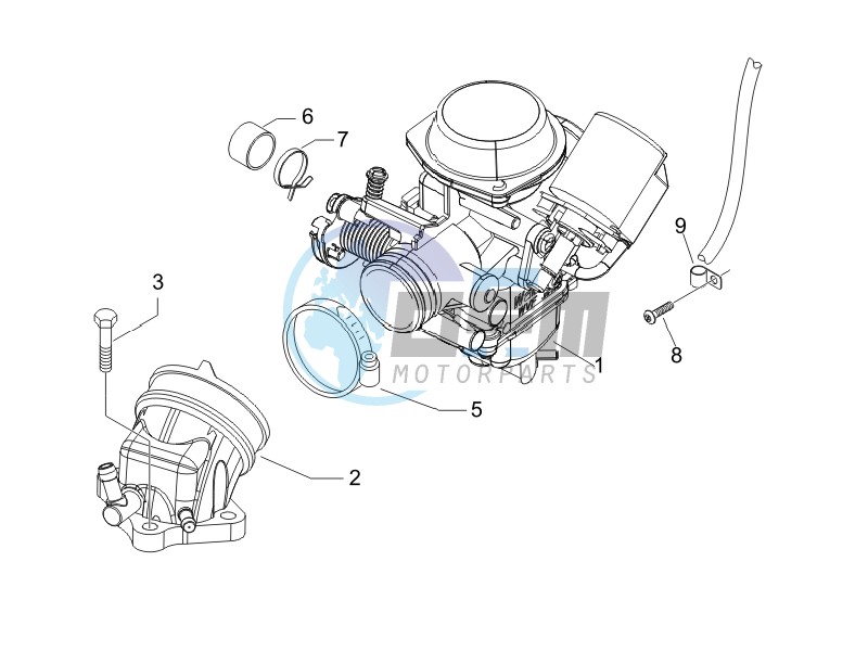 Carburettor  assembly - Union pipe