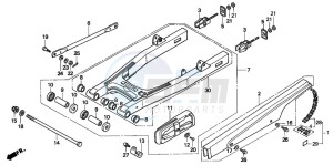 CB250 NIGHTHAWK drawing REAR SWING ARM/CHAIN CASE