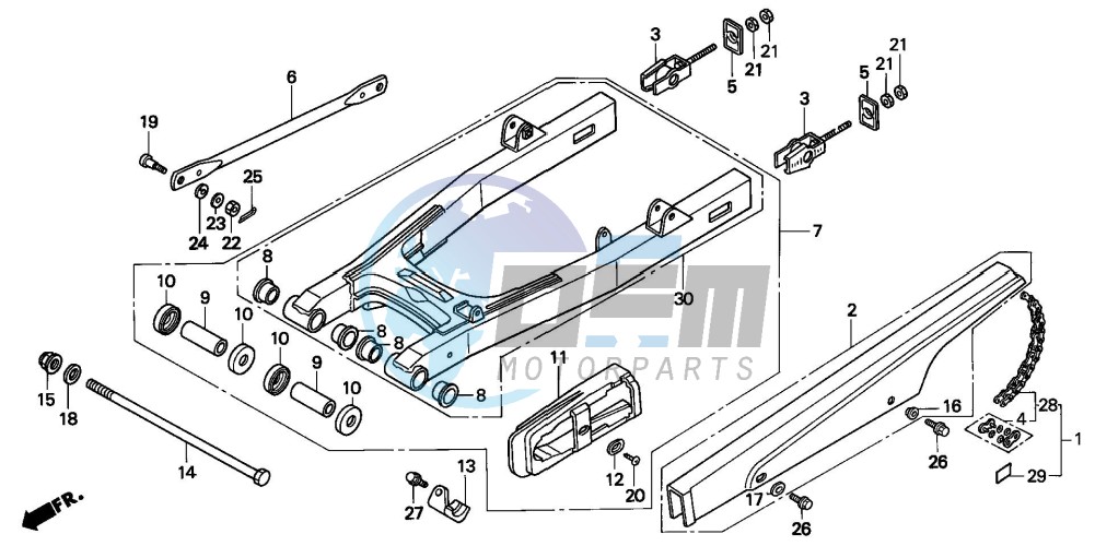 REAR SWING ARM/CHAIN CASE