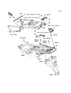 ZZR1400_ABS ZX1400D8F FR GB XX (EU ME A(FRICA) drawing Rear Fender(s)