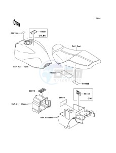 ZRX1200R ZR1200-A5H FR GB XX (EU ME A(FRICA) drawing Labels