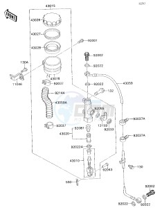 ZX 750 H [NINJA ZX-7] (H1) [NINJA ZX-7] drawing REAR MASTER CYLINDER