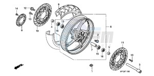 CB600FB drawing FRONT WHEEL