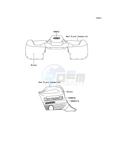 KVF360 4x4 KVF360A6F EU GB drawing Decals(Green)(EU,UK)