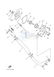 YFM700FWA YFM700DE GRIZZLY 700 (2ES2 2ES3) drawing WATER PUMP