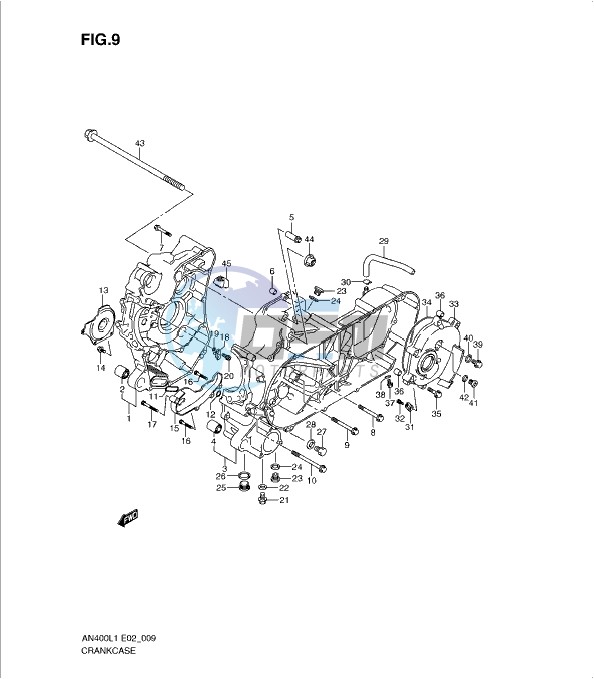 CRANKCASE (AN400ZAL1 E19)