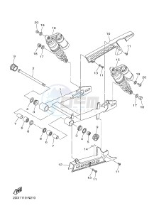 XVS950CR XVS950 ABS XV950 RACER (B334) drawing REAR ARM & SUSPENSION