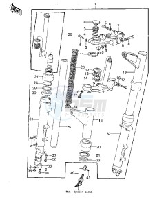 KZ 1000 A [KZ1000] (A1-A2A) [KZ1000] drawing FRONT FORK -- KZ1000-A2_A2A- -