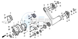 ST1100A drawing FRONT COVER/TIMING BELT