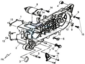 ALLO 50 drawing CRANKCASE - STARTER