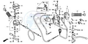 TRX420FM FOURTRAX drawing HANDLE LEVER/SWITCH/CABLE