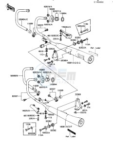 KZ 1100 B [GPZ) (B1-B2) [GPZ) drawing MUFFLERS