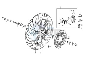 GPR RACING -125 cc drawing FRONT WHEEL