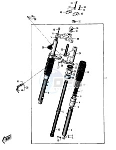 F3 [BUSHWHACKER] 175 [BUSHWHACKER] drawing FRONT FORK -- 68 Till 69- -