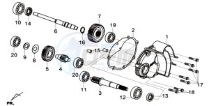 GTS 125I ABS-SNS EURO4 L7 drawing MISSION CASE - DRIVE SHAFT